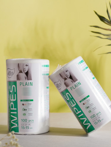 Салфетки спанлейс 15*15см, гладкие (100шт/рул)