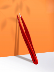 Пинцет для бровей красный Staleks Pro Expert 11 Type 5r (точечный)