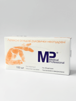 Перчатки латексные без пудры (размер M) 3,5 г/м² Medical Professional, 100шт