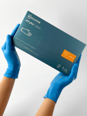 Перчатки нитриловые (размер XS) голубые 3,5 г Nitrylex CLASSIC, 100шт/уп