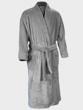 Халат плюшевый серый для гостиниц и спа, размер L (48-50)