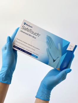 Рукавички нітрилові (розмір М) блакитні 3,5г Medicom, 100 шт