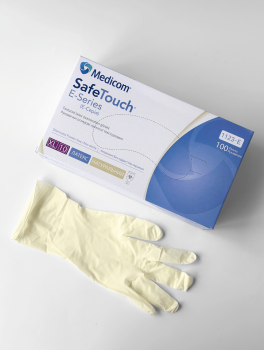 Перчатки латексные без пудры (размер XL) 5,5г/м² MEDICOM, 100шт
