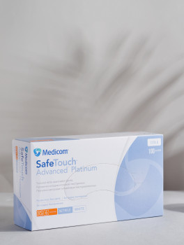 Рукавички нітрилові, білі (4г/м²) Medicom, розмір XS, 100 шт/уп