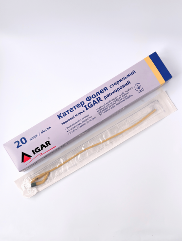 Катетер Фолея двухходовой 14FR, Igar (20 шт/уп)