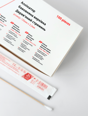 Аппликатор деревянный с хлопковой верхушкой, стерильный (100 шт) JS