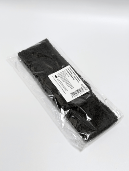 Косметическая повязка на голову махровая с липучкой, черная