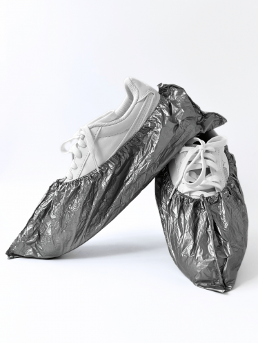 Бахилы 3 г/шт КРЕПКИЕ, серебристые (100 шт)