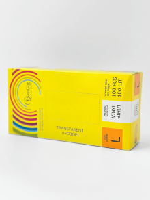 Рукавички вінілові (розмір L) прозорі SanGig, 100 шт