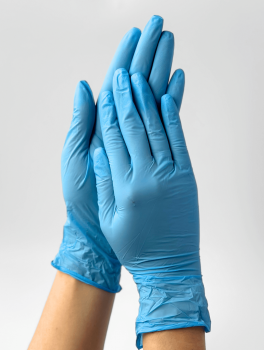 Перчатки нитриловые (размер M) голубые 3г Medicom Vitals SB, 100 шт