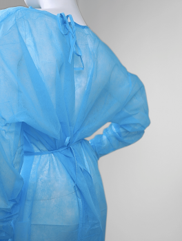 Халат хирургический с резинкой на завязках (10 шт/уп) BETAtex, синий