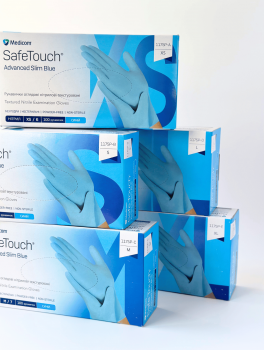 Рукавички нітрилові (розмір S) блакитні 3,5г Medicom, 100 шт