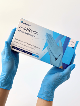 Рукавички нітрилові (розмір XL) блакитні 3,5г Medicom, 100 шт