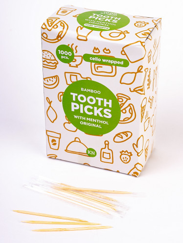 Зубочистки в индивидуальной п/э упаковке с ментолом(1000 шт/уп)