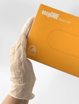 Рукавички латексні без пудри (розмір L) 5,5 г/м² easyCARE, 100 шт