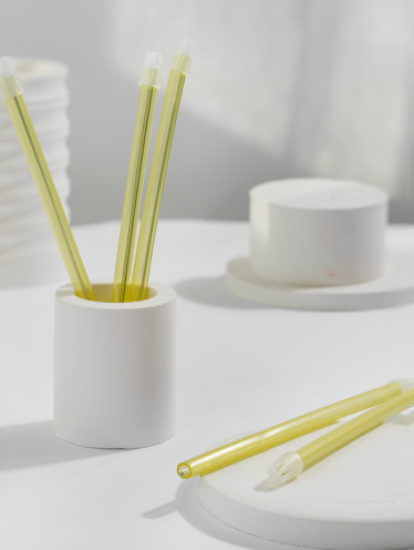 Слюноотсос пластиковый, желтый (100шт/уп)