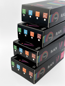 Рукавички нітрилові (розмір XL) чорні 5г SanGig V, 100 шт