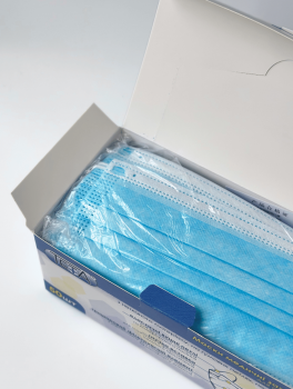 Маски одноразовые медицинские Тета, голубые (50 шт)
