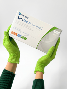 Перчатки нитриловые (размер ХS) зеленые 3,5г Medicom, 100 шт/уп