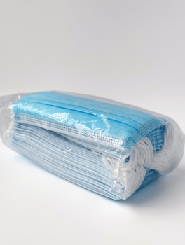 Маски одноразовые медицинские Тета, голубые (50 шт)