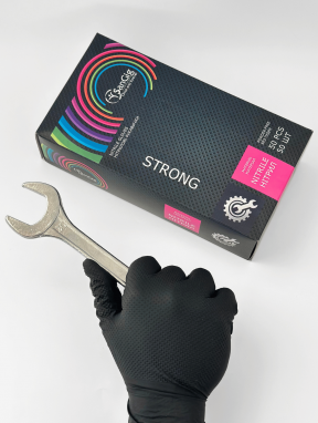 Перчатки нитриловые (размер XL) черные 9г SanGig Strong, 50 шт