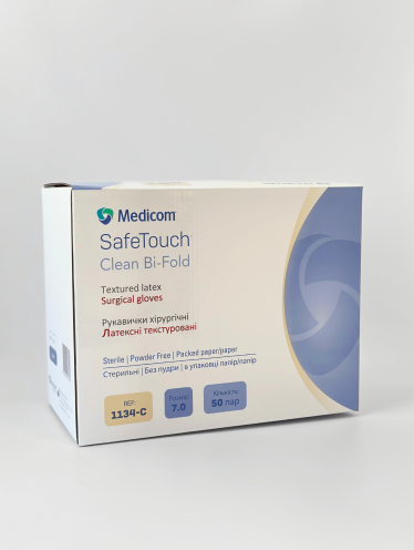 Перчатки стерильные без пудры (размер 7.0) MEDICOM, 50 пар