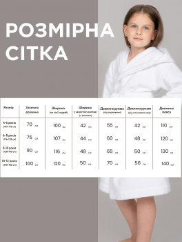 Халат дитячий махровий (400 г/м²), розмір 128-140 см (8-10 років) CHILA™