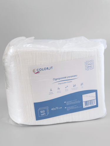 Полотенца спанлейс 40*70см, сетка (100 шт/уп) COLOReIT