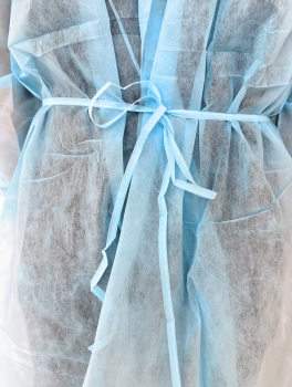 Халат хирургический с манжетом на завязках (10 шт/уп) BETAtex, синий