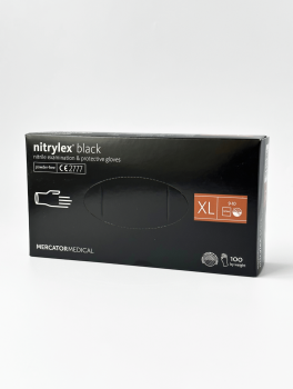 Рукавички нітрилові (розмір XL) чорні 4г Nitrylex Mercator, 100 шт