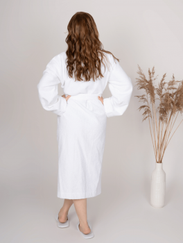 Халат махровый для гостиниц и спа, белый (плотность 400 г/м²), размер XXXL (54-56), Украина