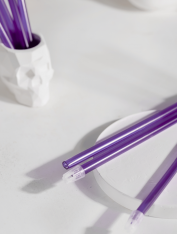 Слюноотсос пластиковый, фиолетовый (100шт/уп)