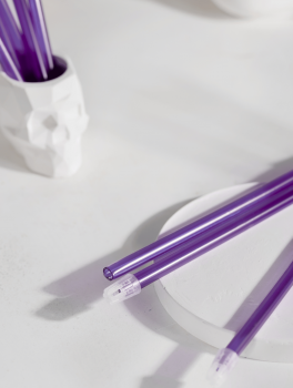 Слюноотсос пластиковый, фиолетовый (100шт/уп)