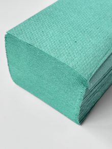 Полотенце бумажное V-складка, зеленое (200л/уп)