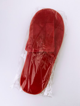 Тапочки одноразові велюрові, червоні (10 пар)