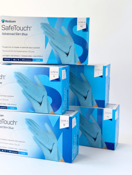 Перчатки нитриловые (размер XS) голубые 3,5г Medicom, 100 шт