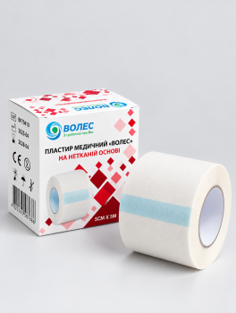 Пластир медичний Волес котушковий на нетканій основі 5 м × 5 см