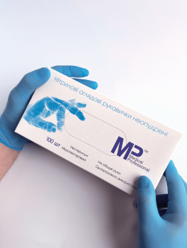 Перчатки нитриловые (размер L) голубые 3г Medical Professional, 100 шт