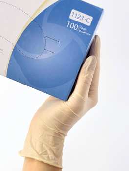 Рукавички латексні без пудри (розмір M) 5,5г/м² MEDICOM, 100шт