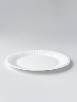 Тарелка БУМАЖНАЯ одноразовая d=17см белая (50 шт/уп), ламинированная