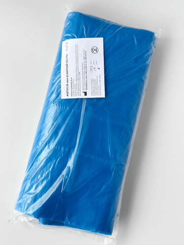 Фартук полиэтиленовый 50 мкм, голубой (25 шт/уп)