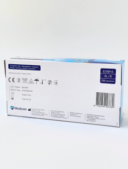 Рукавички нітрилові (розмір XL) блакитні 3,5г Medicom, 100 шт