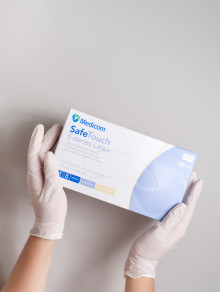 Рукавички латексні з пудрою (розмір XL) 5,5 г/м² MEDICOM, 100шт