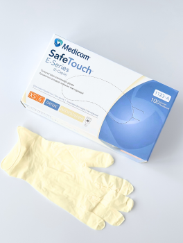 Перчатки латексные без пудры (размер XS) 5,5г/м² MEDICOM, 100шт
