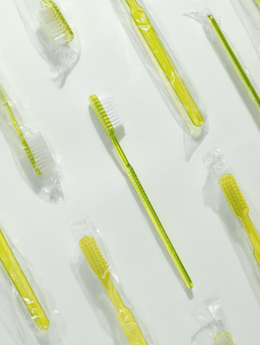Зубная щётка одноразовая с нанесением пасты (100 шт), желтая