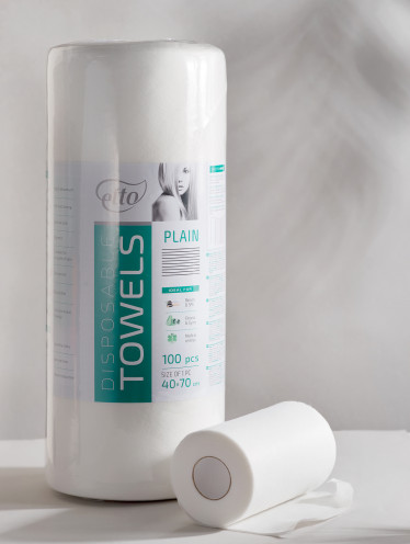 Салфетки спанлейс 40*70см, гладкие (100шт/рул)