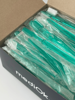 Зубная щётка одноразовая с нанесением пасты (100 шт), зеленая