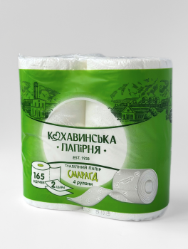 Туалетная бумага "Смарагд", 2-слойная белая (4 рул/уп) Кохавинська папір