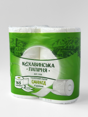 Туалетная бумага "Смарагд", 2-слойная белая (4 рул/уп) Кохавинська папір