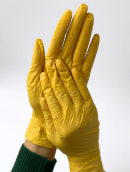 Перчатки нитриловые (размер S) желтые 3,8г Medicom, 100 шт/уп